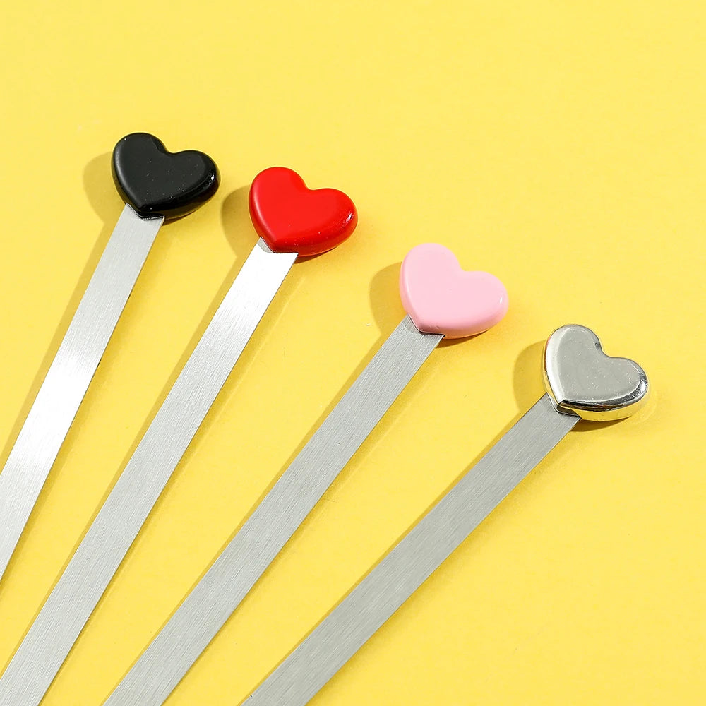 Marcapáginas de acero inoxidable con punta de corazón