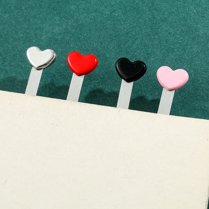 Marcapáginas de acero inoxidable con punta de corazón