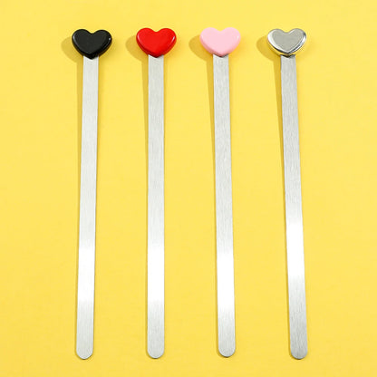 Marcapáginas de acero inoxidable con punta de corazón