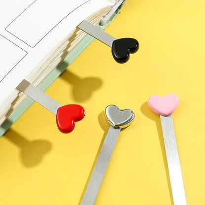 Marcapáginas de acero inoxidable con punta de corazón